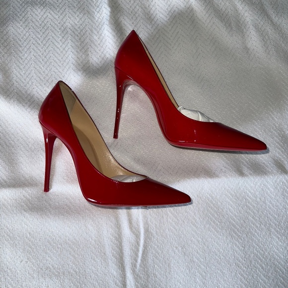 Christian Louboutin Kate Red Patent 100 mm Heels, Size 37 - Picture 5 of 14